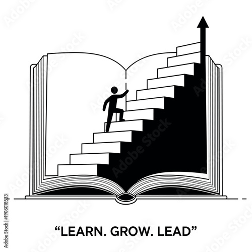 Conceptual illustration of personal growth and success through knowledge