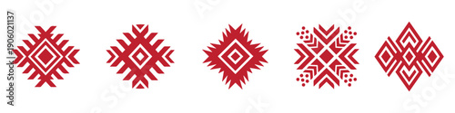Abstract Geometric Tribal Pattern Icons in Minimalist Vector Style.