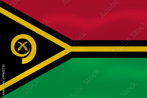 Vanuatu flag with wavy silk effect. Vector flag symbolizing national pride, identity, heritage, patriotism and authority