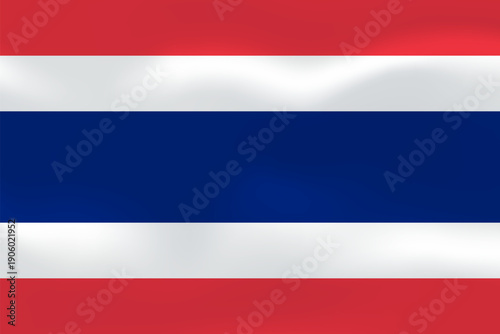 Thailand flag with wavy silk effect. Vector flag symbolizing national pride, identity, heritage, patriotism and authority