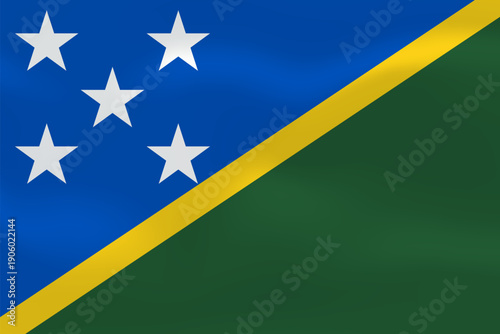 Solomon Islands flag with wavy silk effect. Vector flag symbolizing national pride, identity, heritage, patriotism and authority