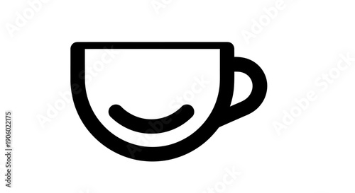 Smiling cup icon for various applications