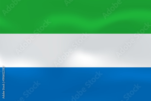 Sierra Leone flag with wavy silk effect. Vector flag symbolizing national pride, identity, heritage, patriotism and authority