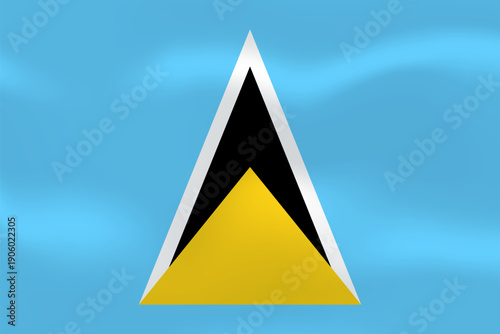 Saint Lucia flag with wavy silk effect. Vector flag symbolizing national pride, identity, heritage, patriotism and authority