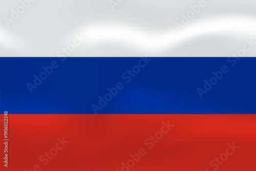 Russia flag with wavy silk effect. Vector flag symbolizing national pride, identity, heritage, patriotism and authority