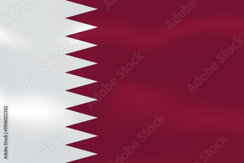 Qatar flag with wavy silk effect. Vector flag symbolizing national pride, identity, heritage, patriotism and authority