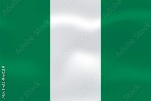 Nigeria flag with wavy silk effect. Vector flag symbolizing national pride, identity, heritage, patriotism and authority
