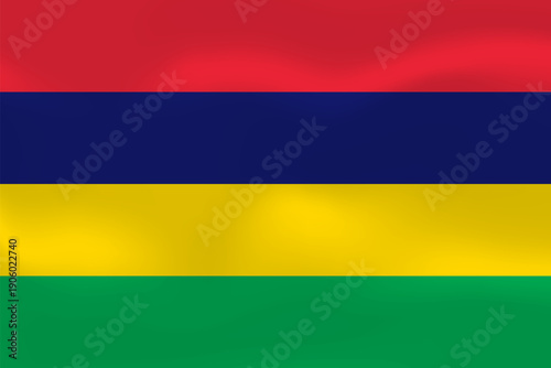 Mauritius flag with wavy silk effect. Vector flag symbolizing national pride, identity, heritage, patriotism and authority