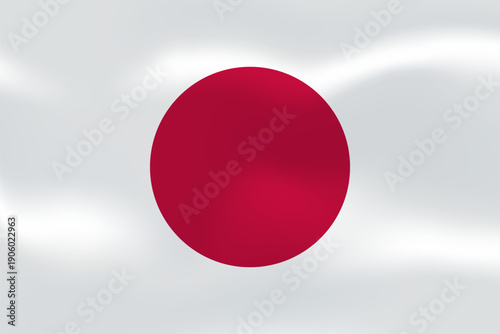 Japan flag with wavy silk effect. Vector flag symbolizing national pride, identity, heritage, patriotism and authority