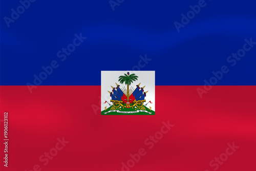 Haiti flag with wavy silk effect. Vector flag symbolizing national pride, identity, heritage, patriotism and authority