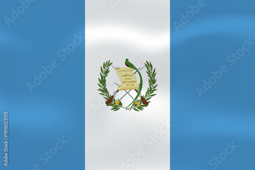 Guatemala flag with wavy silk effect. Vector flag symbolizing national pride, identity, heritage, patriotism and authority