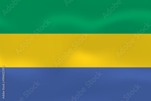 Tableau sur toile Gabon flag with wavy silk effect