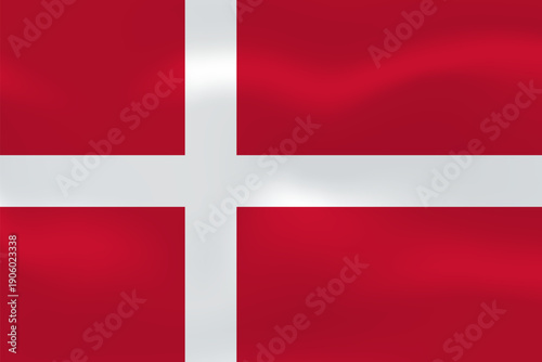 Denmark flag with wavy silk effect. Vector flag symbolizing national pride, identity, heritage, patriotism and authority
