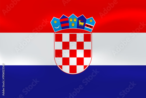 Croatia flag with wavy silk effect. Vector flag symbolizing national pride, identity, heritage, patriotism and authority