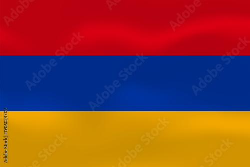 Armenia flag with wavy silk effect. Vector flag symbolizing national pride, identity, heritage, patriotism and authority