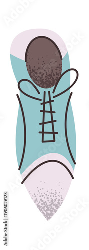 Blue bowler shoe leather footwear