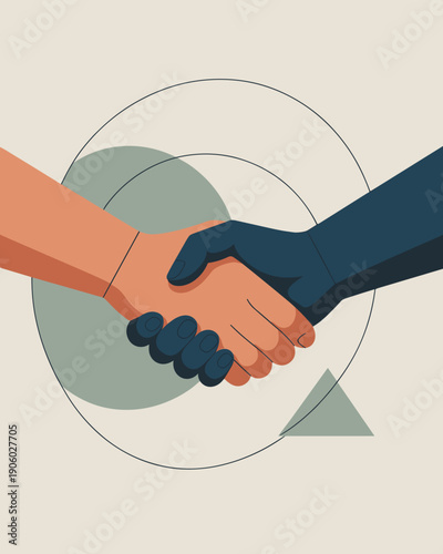 Two hands shaking in agreement a symbol of partnership collaboration and successful business deal closing professional handshake illustration for corporate finance and partnership concepts