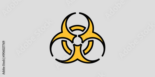 Biohazard symbol warning sign danger alert caution symbol for biological hazard threat risk epidemic disease contamination warning icon vector illustration for science health emergency safety concept