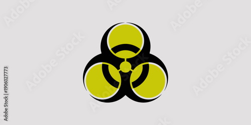Biohazard symbol warning danger caution alert symbol for health risk contamination threat biological hazard and toxic exposure concept with yellow and black graphic warning sign for science medical re
