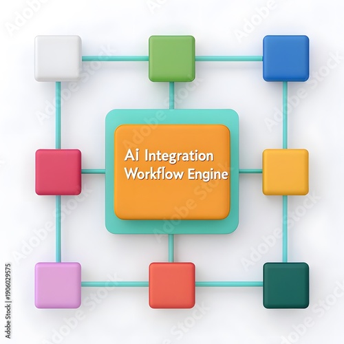 Conceptual diagram of an artificial intelligence integration workflow engine system