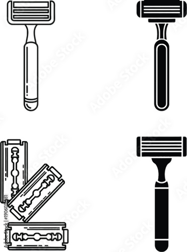 Collection of Razors for Personal Grooming.