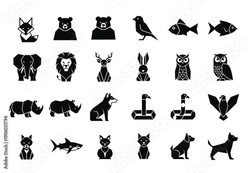 Collection of Various Animal Silhouettes.