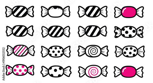 Colorful Cartoon Candy Collection.