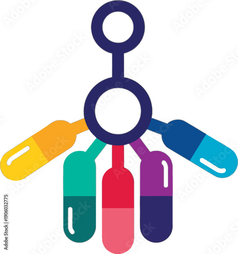 Colorful Medical Capsules in Graphic Design.