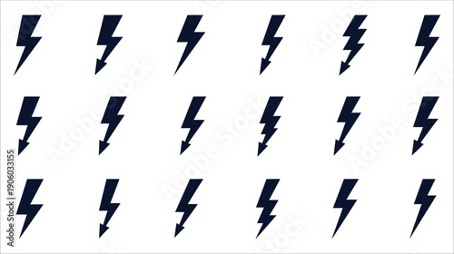 Essential Black Lightning Icons for Power, Energy Consumption, Weather Alerts, and High-Speed Connectivity Symbolism