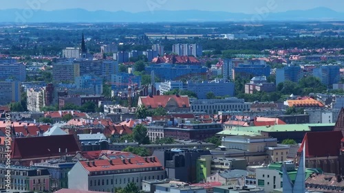 Sea of Red: High-Detail Zoom of Wrocław’s Historic Rooftops and Urban Horizon