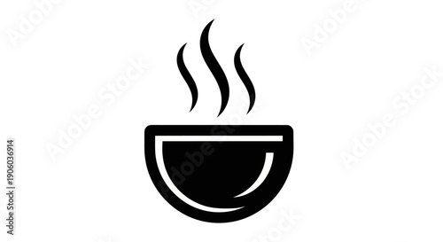 Steaming bowl icon isolated on white