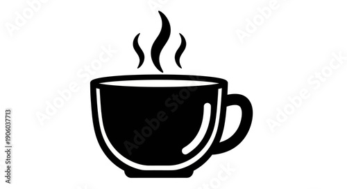 Steaming coffee cup icon