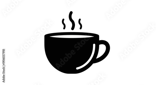 Steaming coffee cup icon