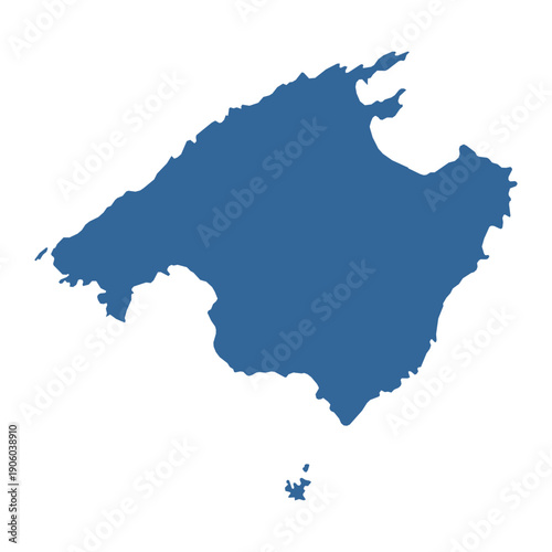 Mallorca Island Outline Map Vector, Majorca Balearic Spain Mediterranean Island Silhouette