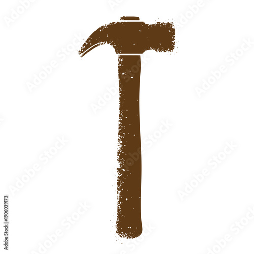 Grunge texture Grungy hammer icon with distressed texture on white background for design and illustration purposes  grunge style hammer Vintage Style