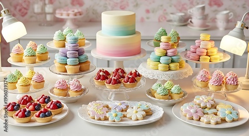 Wallpaper Mural Dessert bakery showcase pastel aesthetic Torontodigital.ca