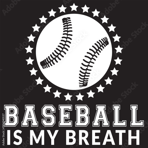 Baseball T-shirt design for baseball lover or it's a sports apparel design.