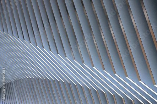 Abstract white gray metal wall, 3D metal futuristic surface, modern building design