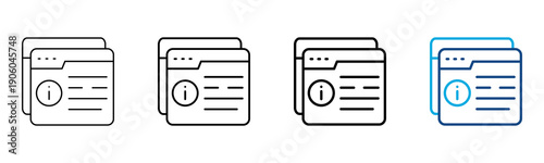 Information Icon Different Style Outline Collection Set Vector Illustration