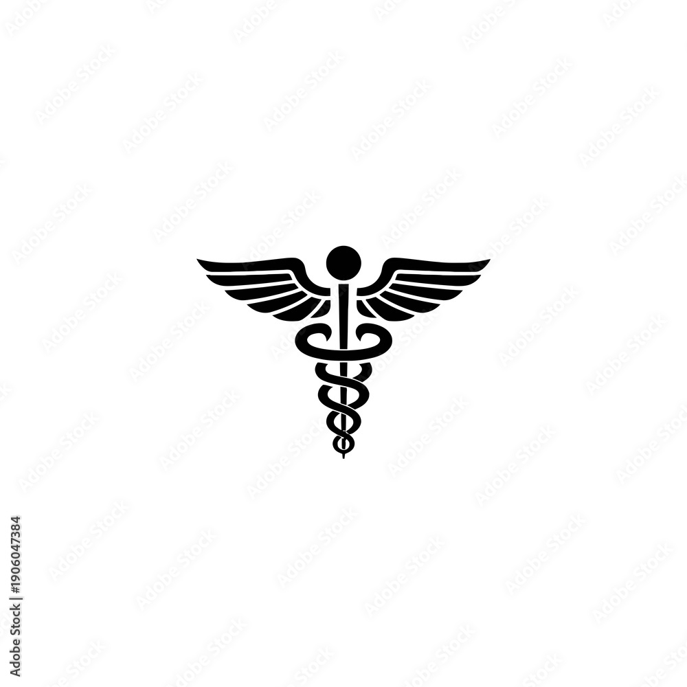 Fototapeta premium Caduceus Medical Symbol Line Icon