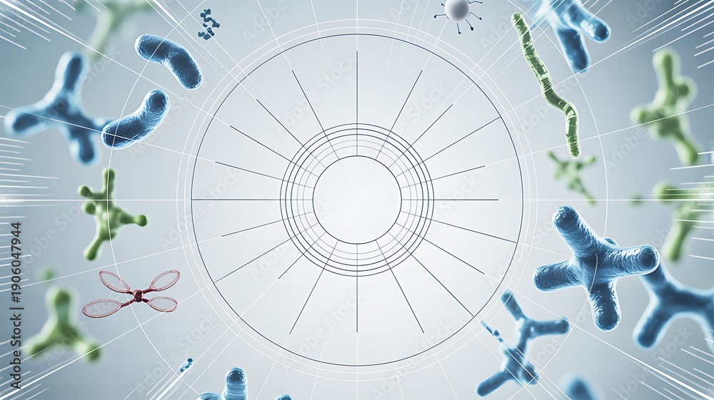 Obraz premium Medical antibodies and immune cells in scientific background 