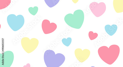 Colorful Heart Shapes Pattern Design Elements.