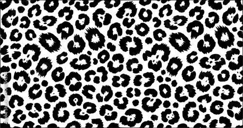 Abstract Black and White Leopard Print Seamless Pattern
