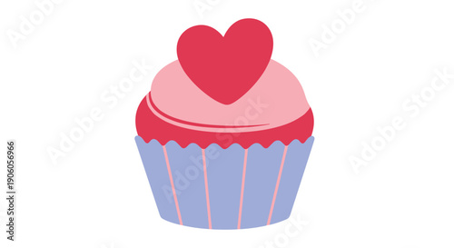 Cupcake with Heart Decoration on Top.