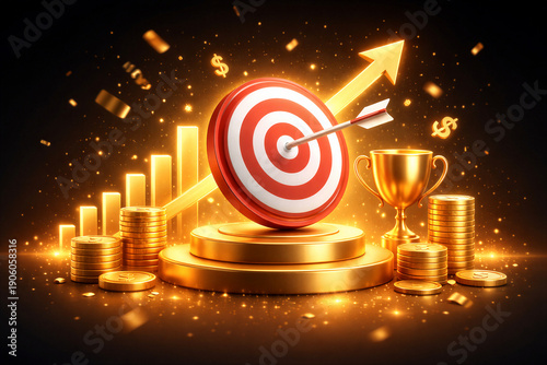 Golden Target For Financial Success And Growth