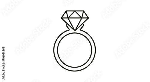 Engagement Ring with Diamond Illustration.