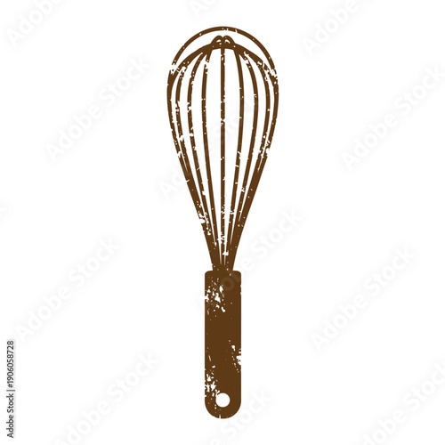 Grunge texture Vintage kitchen whisk utensil for mixing and blending ingredients in cooking and baking recipes  kitchen tool Vintage Style