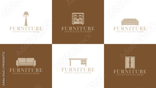 Stylish Furniture Icons Logo Collection