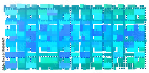 Colorful Semiconductor with Microchip Grid Pattern