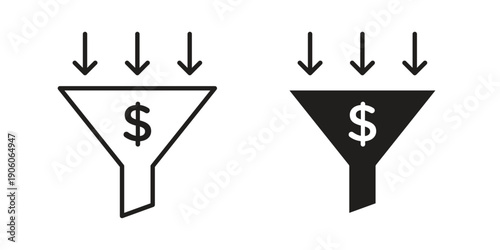 Sales funnel icon symbol, logo illustration. Pixel perfect vector graphics